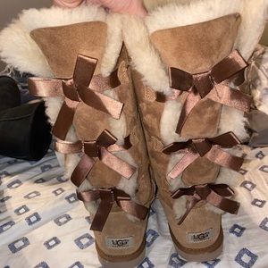 uggs high thigh boots with bows